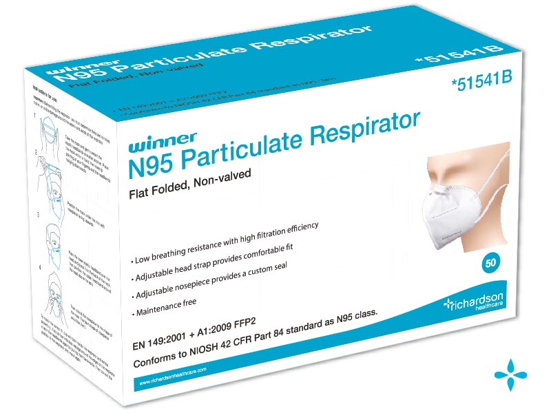 White N95 Particulate Respirator Face Mask Head-Strap