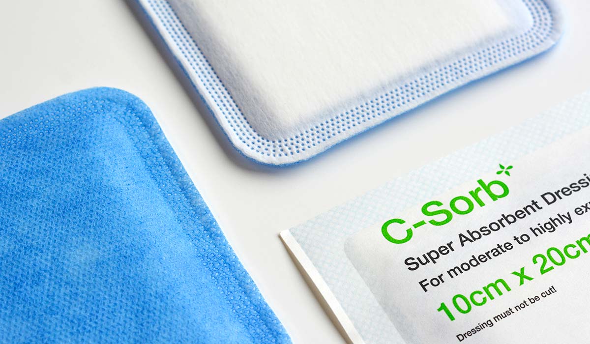 C-Sorb Super Absorbent Dressing - C-Sorb leading brand for NHS