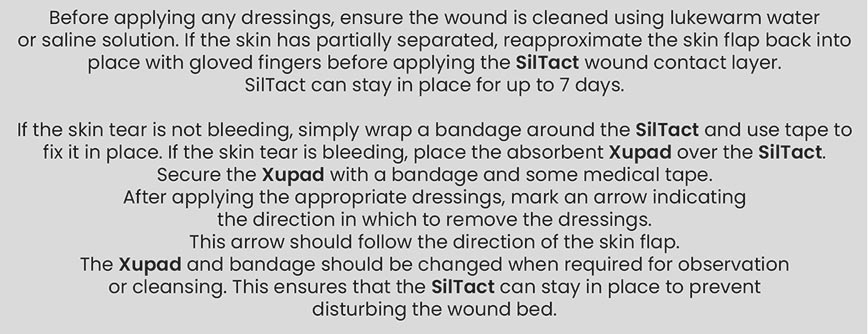 Dressing selection specific to skin tear